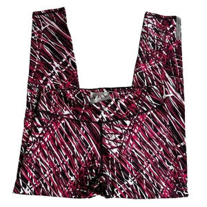 Marc New York Performance Leggings M Pink Black Abstract Scribble Activewear